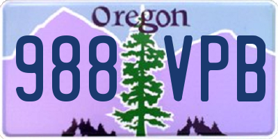 OR license plate 988VPB