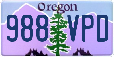 OR license plate 988VPD