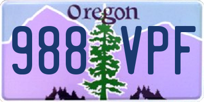 OR license plate 988VPF
