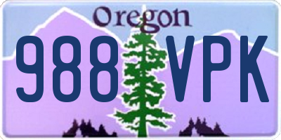 OR license plate 988VPK