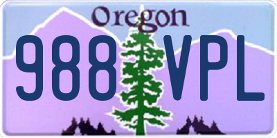OR license plate 988VPL