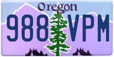 OR license plate 988VPM