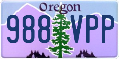 OR license plate 988VPP