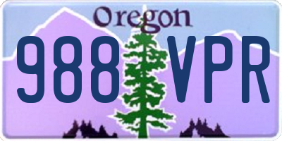 OR license plate 988VPR