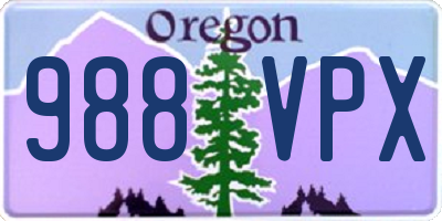 OR license plate 988VPX