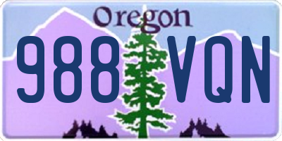 OR license plate 988VQN