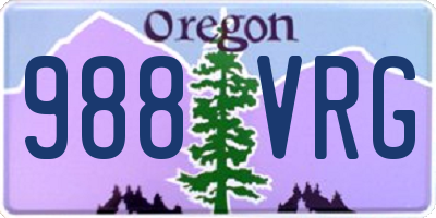 OR license plate 988VRG
