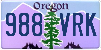 OR license plate 988VRK