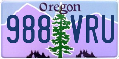 OR license plate 988VRU