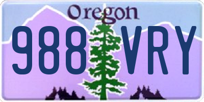 OR license plate 988VRY