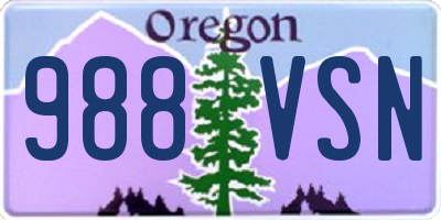 OR license plate 988VSN