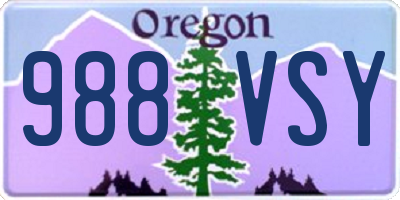 OR license plate 988VSY