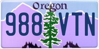 OR license plate 988VTN