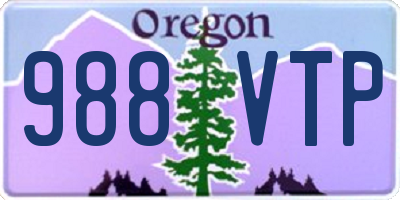 OR license plate 988VTP