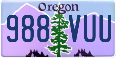 OR license plate 988VUU