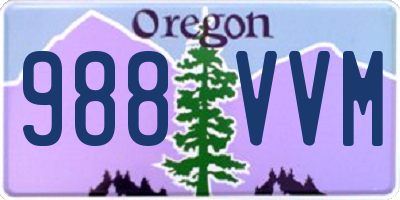 OR license plate 988VVM