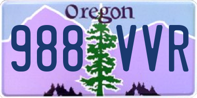 OR license plate 988VVR