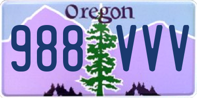 OR license plate 988VVV