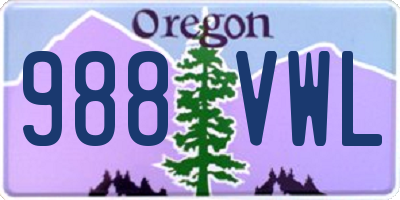 OR license plate 988VWL