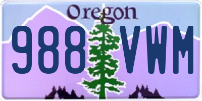 OR license plate 988VWM