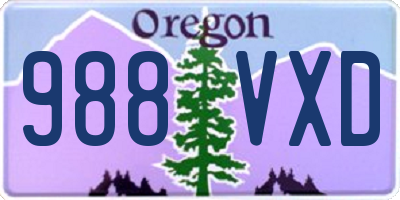 OR license plate 988VXD