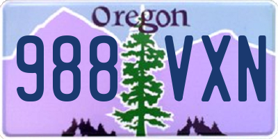 OR license plate 988VXN