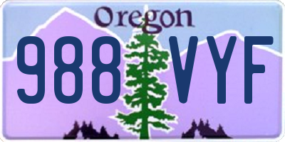 OR license plate 988VYF
