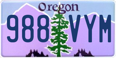 OR license plate 988VYM