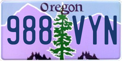 OR license plate 988VYN
