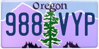 OR license plate 988VYP