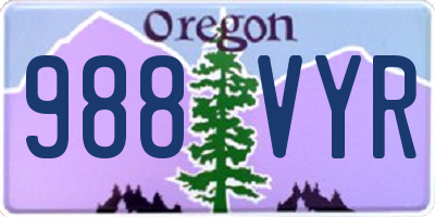 OR license plate 988VYR