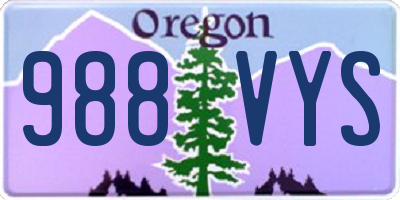 OR license plate 988VYS