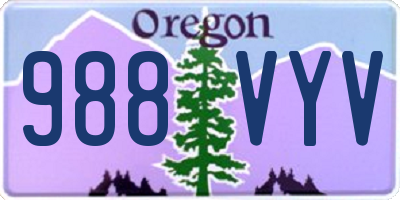 OR license plate 988VYV
