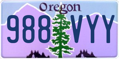 OR license plate 988VYY