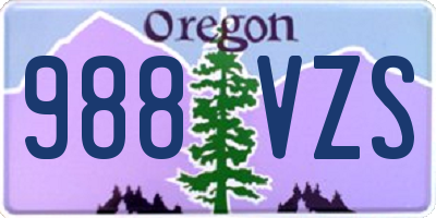 OR license plate 988VZS