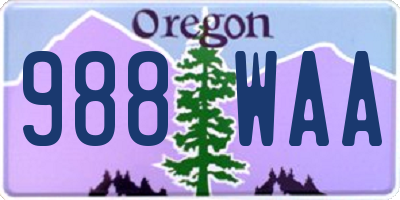 OR license plate 988WAA