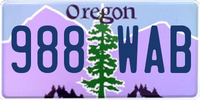 OR license plate 988WAB