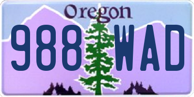 OR license plate 988WAD