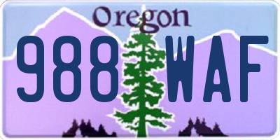 OR license plate 988WAF