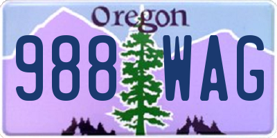 OR license plate 988WAG