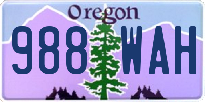 OR license plate 988WAH