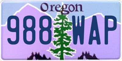 OR license plate 988WAP