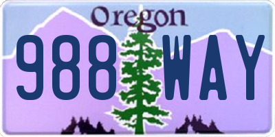 OR license plate 988WAY