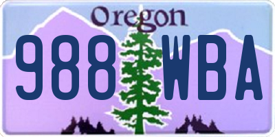 OR license plate 988WBA