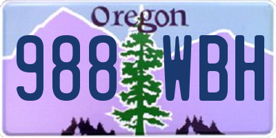 OR license plate 988WBH