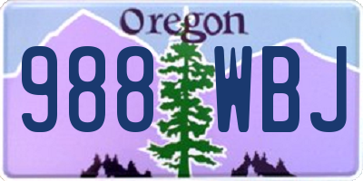 OR license plate 988WBJ