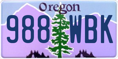 OR license plate 988WBK