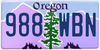 OR license plate 988WBN