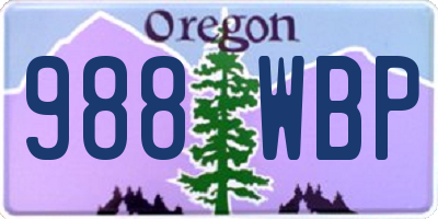 OR license plate 988WBP