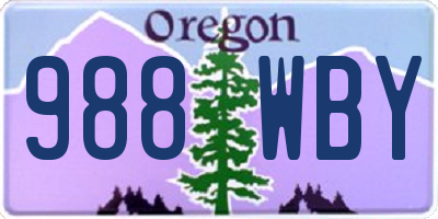 OR license plate 988WBY